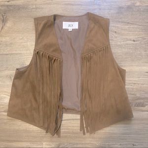 JACK Faux Suede Fringe Vest